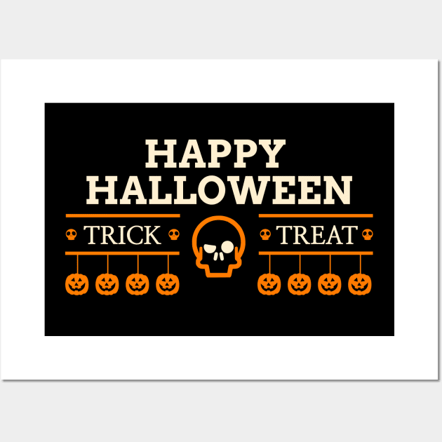 Happy Halloween Trick Treat Wall Art by Aekasit weawdee